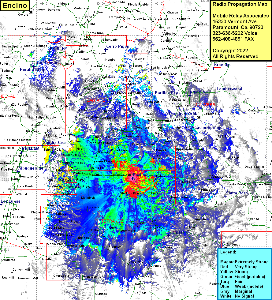 heat map radio coverage Encino
